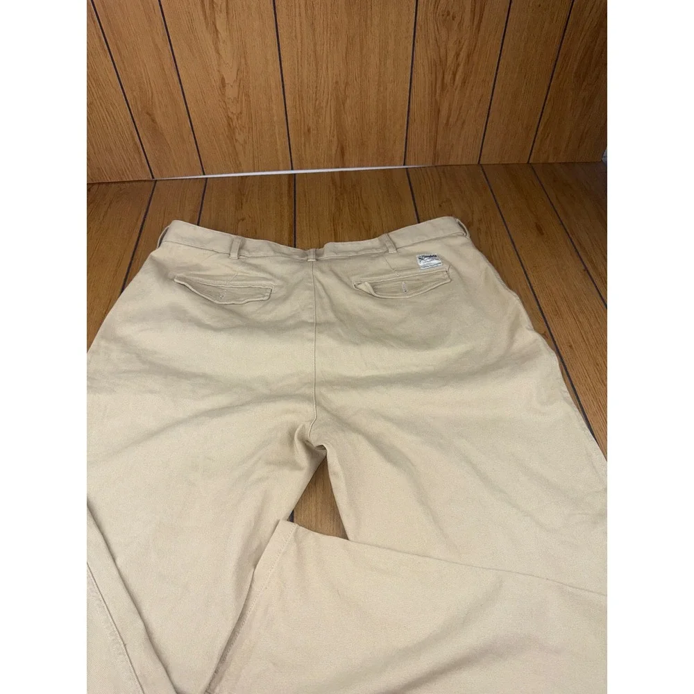 The Stronghold‎ Relaxed Tapered Khaki Pants Mens W40 L32 Pleated Cotton